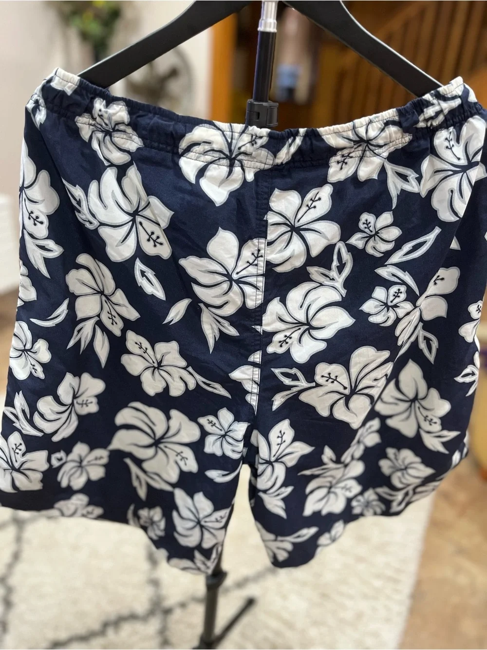 Cherokee Navy and White Floral Drawstring Shorts